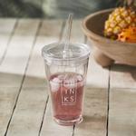 Riviera Maison Iskaffeglass smoothie med-sugerør 550ml MS-plast  (443-578350)