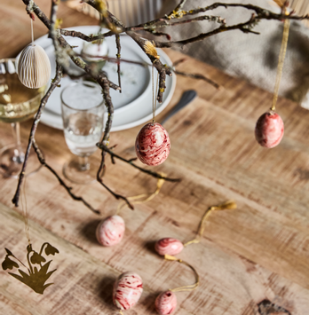 House Doctor Marble Påskeegg Brent-Rød 6pk