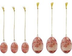 House Doctor Marble Påskeegg Brent-Rød 6pk