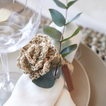 Riviera Maison Serviettring Blomst Raffia