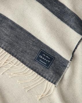 GANT Pledd Stripe Bomull Marine 130x200