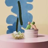 Kay Bojesen Turtelduer Grønn+Rosa H9 2stk (521-39357)