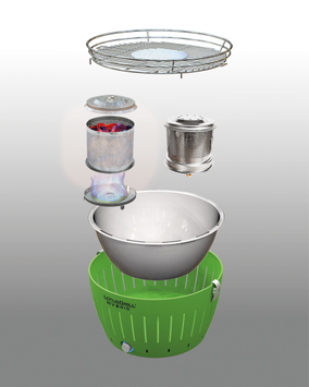 LotusGrill Classic-hybrid røykfri gass+kull red (722-HG-RO-34)