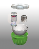 LotusGrill Classic-hybrid røykfri gass+kull blue (722-HG-TB-34)