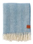 Klippan Ullpledd Herringbone Cloudy-Blue 130x180