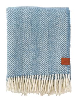 Klippan Ullpledd Herringbone Cloudy-Blue 130x180 (476-200901)