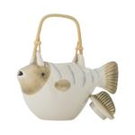 Bloomingville Wrenna Tekanne Grå Fisk håndmalt (152-82061996)