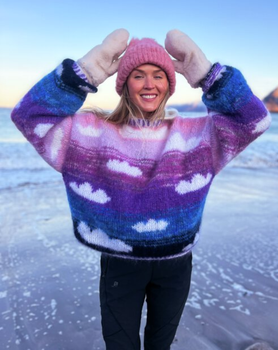 Ingrid Raadim Oppskrift Skyhigh-genser Lilla S-L (773-skyhigh-lilla)