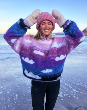 Ingrid Raadim Strikkepakke Skyhigh-genser Lilla S-L