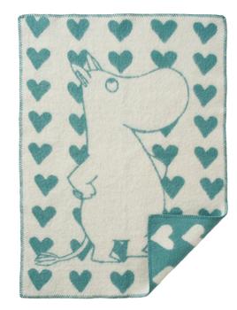 Mummi Ullpledd Heart Blå 65x90 (476-247703)