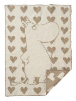 Mummi Ullpledd Heart Taupe 65x90 (476-247701)