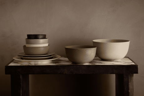 Lyngby Rhombe-Earth Serveringsbolle Ø22 marble (521-201821)