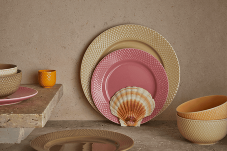 Lyngby Rhombe-Earth Middagstallerken Ø27 marble (521-201805)