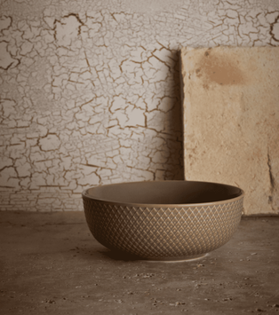 Lyngby Rhombe-Earth Skål Ø15.5 clay