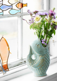 Madam Stoltz Fisk Vase Lys-Grønn H23 (399-HY16477-24)