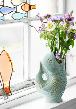Madam Stoltz Fisk Vase Lys-Grønn H23