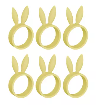 Dazzle & Dawn Easter Bunny Serviettringer Lemon-Cream 6stk (803-DDP-1010-18)