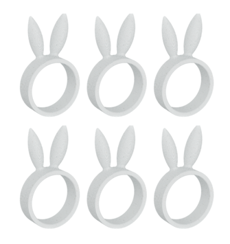 Dazzle & Dawn Easter Bunny Serviettringer Marble-White 6stk (803-DDP-1010-07)