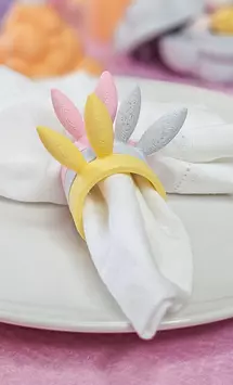 Dazzle & Dawn Easter Bunny Serviettringer Marble-White 6stk (803-DDP-1010-07)