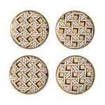 Jonathan Adler Basketweave Coasters porselen Ø10_4stk (368-35019)