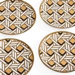 Jonathan Adler Basketweave Coasters porselen Ø10_4stk (368-35019)
