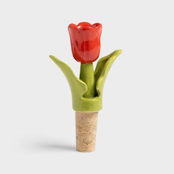 &Klevering Vinstopper Flaskekork Tulipan Rød