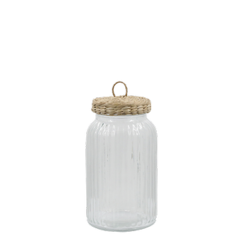 Chic Antique Oppbevaringsglass Flettelokk H20