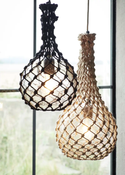 Madam Stoltz Lampe Jute Natur Ø25xH50