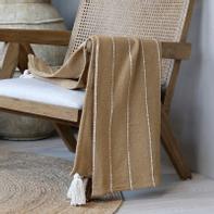 Chic Antique Aix Bomullspledd Resirkulert Honning 130x150