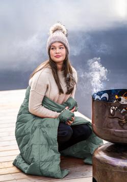 Norsk Dun Out&About Dunpledd Dusgrønn 130x170cm