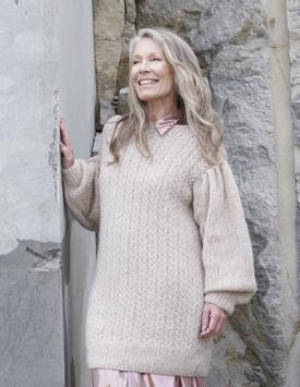 Katia Strikkeoppskrift-PDF Flettegenser Alpaca Silver