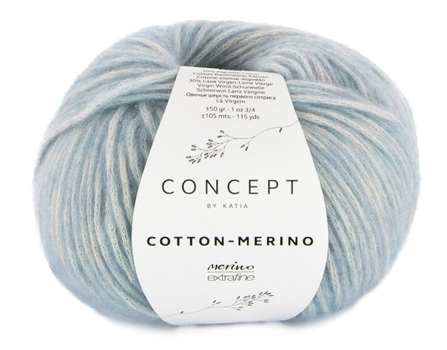 Katia  Cotton-Merino DueBlå 142,  50g (766-929-142)
