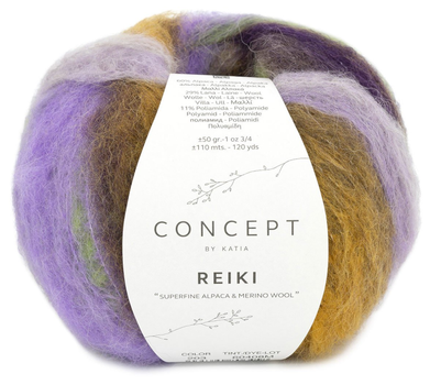 Katia  Reiki-Mix Lilla-Grønn-Oker 203,  50g (766-1344-203)