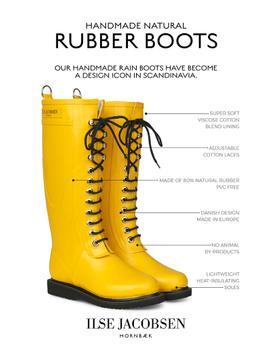 Ilse Jacobsen Gummistøvler Snor Høy Gul (807-RUB1-808-37)