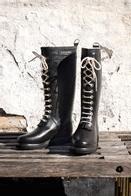 Ilse Jacobsen Gummistøvler Snor Høy Sort