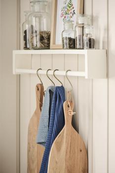 Ib Laursen Hylle m/stang, hvit_60cm