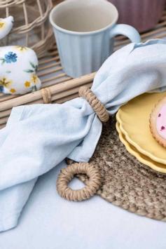 Ib Laursen Stoffserviett Lyseblå lin-bomull 40x40