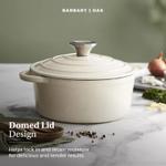 Barbary & Oak Støpejernsgryte Rund Kremhvit 2L (573-BO800250CRM)