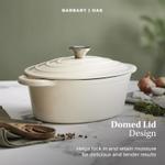 Barbary & Oak Støpejernsgryte Oval Kremhvit 3L (573-BO800252CRM)