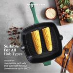 Barbary & Oak Grillpanne Støpejern Grønn 26cm (573-BO800256GRN)