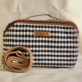 Woven Prosjektveske sort-hvit 28x17x7 (816-21771-3-1-1)