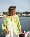 Dale Garn Hekleoppskrift Maxi-Moselle-Jakke Kidsilk-Erle S-L (773-488-26)
