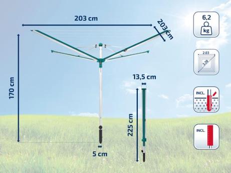 Leifheit Linomatic-500 Deluxe-Cover Utendørs Tørkestativ (379-24217)