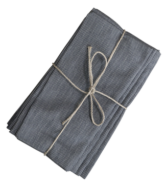 Chic Antique Stoffservietter Gråstripet 4pk