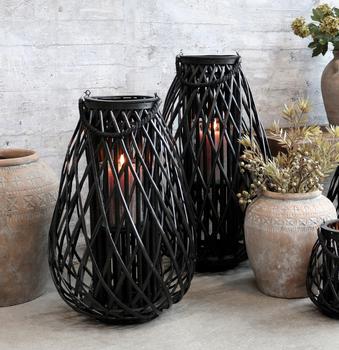 Chic Antique Lanterne Flettet-pil Sort
