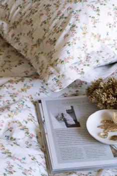 Borås Cotton Felicia Sengesett Blomst-Multi Krepp