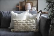 Lama Putetrekk Lin med kant 50x50cm Hvit (415-45018)