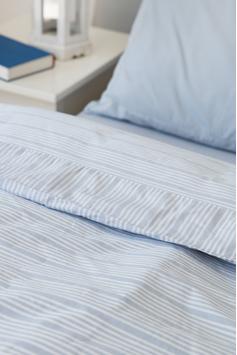 Ilse Jacobsen Sengesett Powder-Blue Stripes Bomull (810-1002003402-)