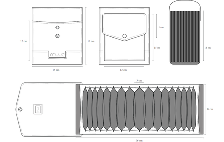Muud Betina-XL Oppbevaringsveske Utskiftbare-Rundpinner RichBrown (569-QB-4619-RB)