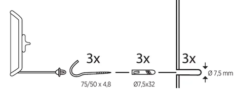 Leifheit Tørkesnor Rollfix Triple 150 Longline Vegg (379-258718)